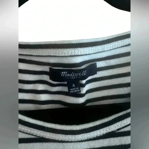 MADEWELL | GUC Navy & White Striped Dress with Pockets S - Picture 7 of 15